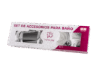 Set Accesorios Baño Ducha 6 Pzs. Negro Mate Vidrio Tawak Sf - Image 3