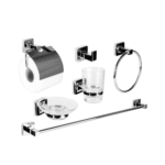 Set Accesorios Baño Ducha 6 Pzs. Metalico Vidrio Tawak Sf