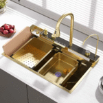 Bacha Cocina Smart Led Inteligente Inoxidable 304 75cm Tawak Dorado