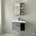 Combo Mueble Vanitory Baño 60 Cm Aluminio Espejo Led Tawak02 - Image 7