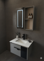 Combo Mueble Vanitory Baño 60 Cm Aluminio Espejo Led Tawak02 - Image 6