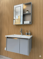 Combo Mueble Vanitory Baño 60 Cm Aluminio Espejo Led Tawak01 - Image 5