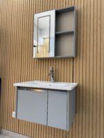 Combo Mueble Vanitory Baño 60 Cm Aluminio Espejo Led Tawak01 - Image 2