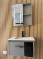 Combo Mueble Vanitory Baño 60 Cm Aluminio Espejo Led Tawak02 - Image 2