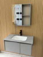 Combo Mueble Vanitory Baño 80 Cm Aluminio Espejo Led Tawak01 - Image 2