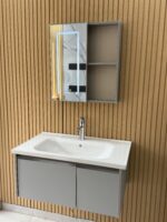 Combo Mueble Vanitory Baño 80 Cm Aluminio Espejo Led Tawak01 - Image 3