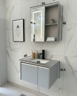 Combo Mueble Vanitory Baño 60 Cm Aluminio Espejo Led Tawak01 - Image 3