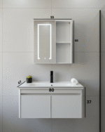 Combo Mueble Vanitory Baño 80 Cm Aluminio Espejo Led Tawak03 - Image 3