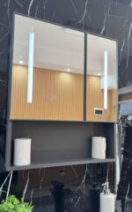 Combo Mueble Vanitory Baño 60 Cm Aluminio Espejo Led Tawak04 - Imagen 5