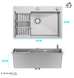 Bacha Pileta Cocina 55cm Acero Inox 304 Pulido Delta Tawak - Image 6