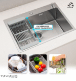 Bacha Pileta Cocina 55cm Acero Inox 304 Pulido Delta Tawak - Image 4