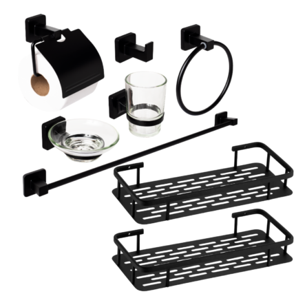 Combo Set de Accesorios AC11Black+ 2 Estantes